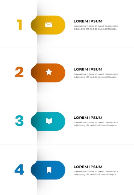 Infographie du processus en quatre étapes