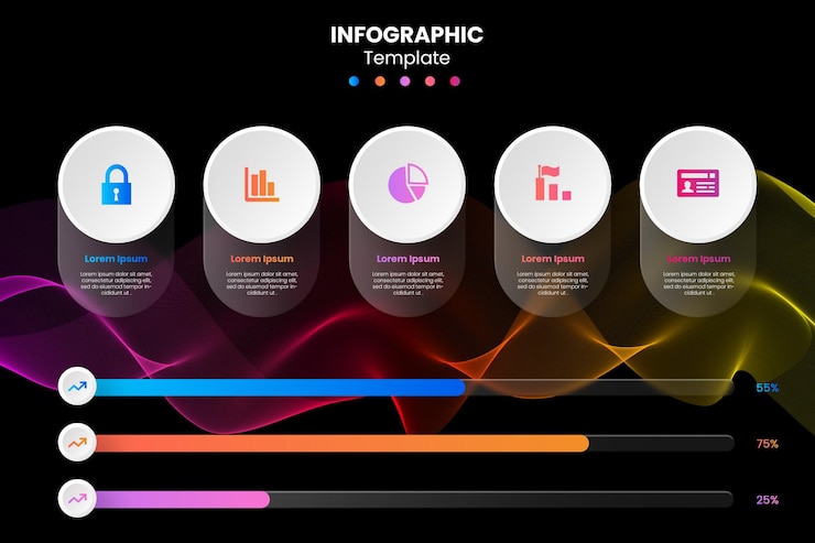 PSD infographie graphisme de conception de graphique modèle pourcentage de statistiques