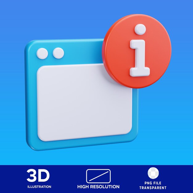 Información de ayuda de PSD Ilustración en 3D