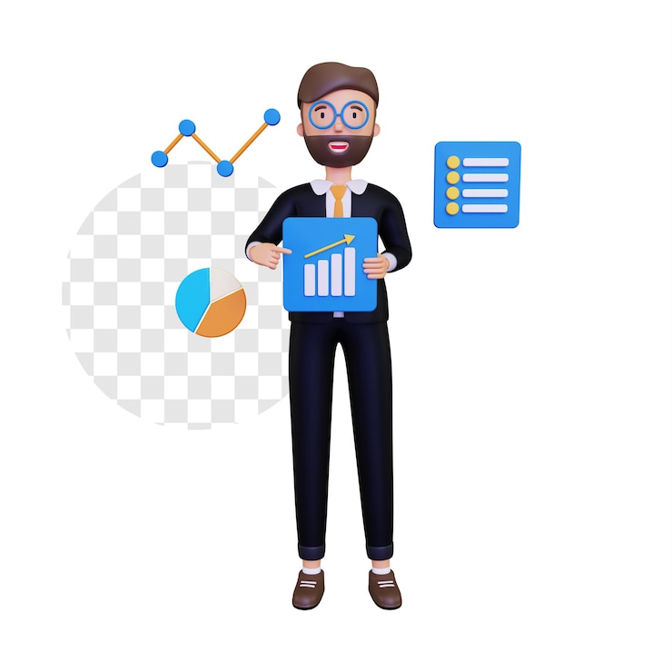 PSD información de datos comerciales 3d