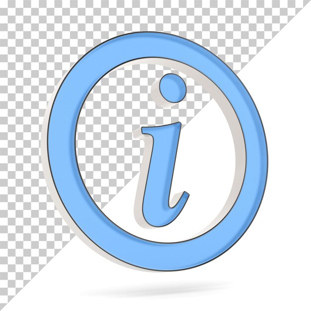 Información sobre símbolos en fondo blanco Ilustración 3D aislada