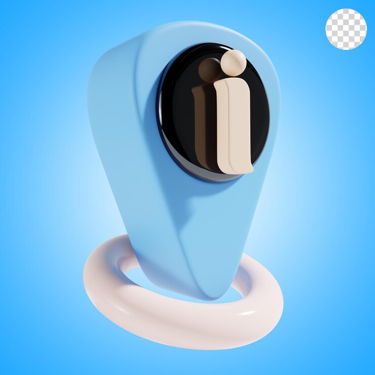 PSD información de la ubicación icono 3d.