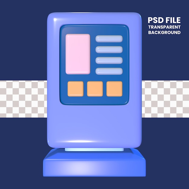 information kiosk 3d illustration icon