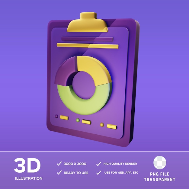 Informe de análisis PSD 3D Ilustración
