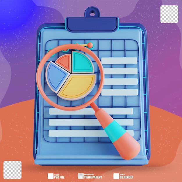 Informe de datos de análisis de ilustración 3D
