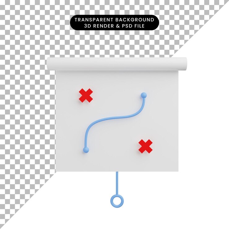 PSD informe de datos de objetos simples de ilustración 3d