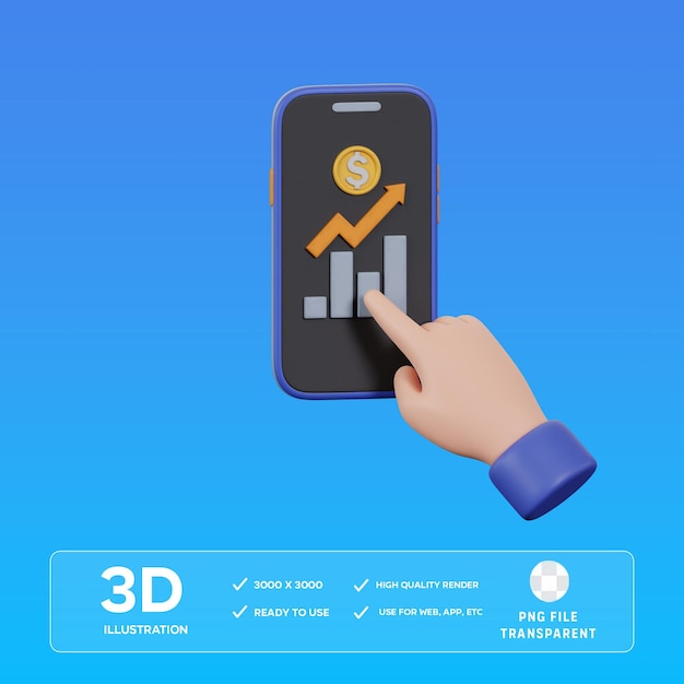 Informe financiero Ilustración 3D