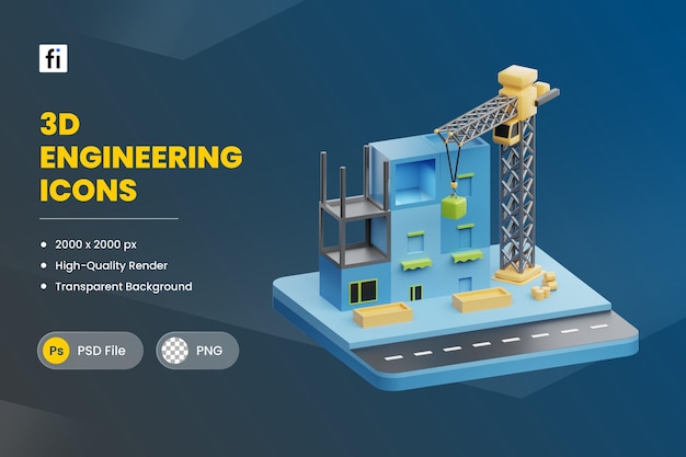 PSD ingeniería de ilustración 3d