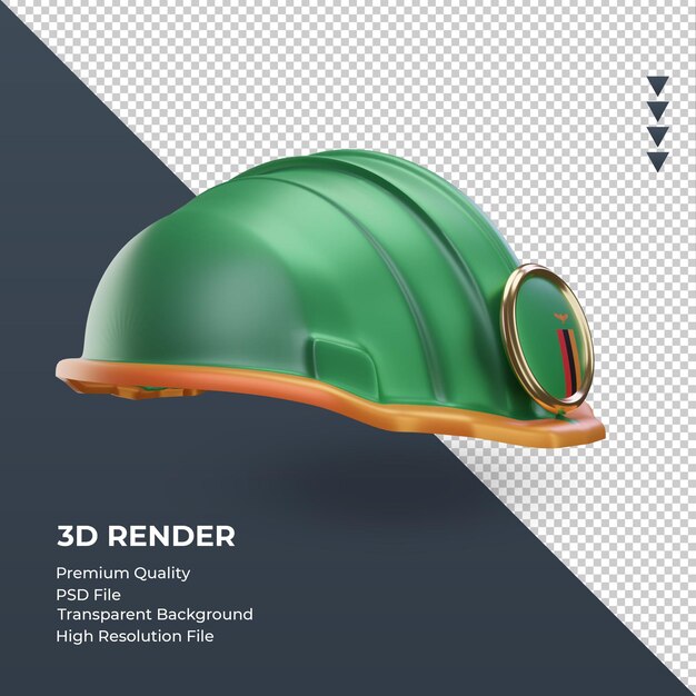 Ingeniero 3d bandera de zambia renderizado vista izquierda