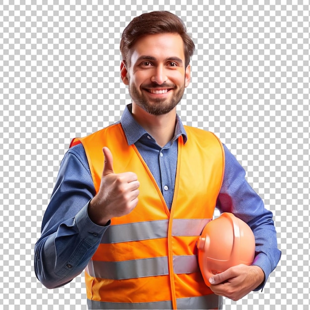 Un ingeniero joven sonriente con uniforme.