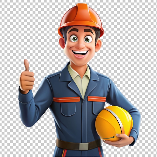 PSD un ingeniero joven sonriente con uniforme.