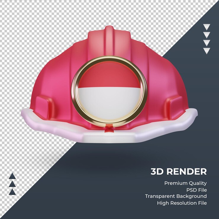 PSD ingénieur 3d monaco flag rendu vue de face