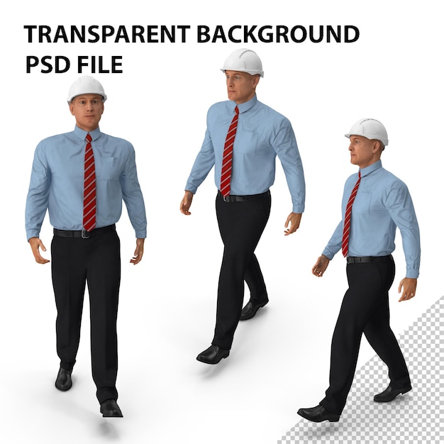 PSD ingénieur de la construction dans la pose de marche hardhat png