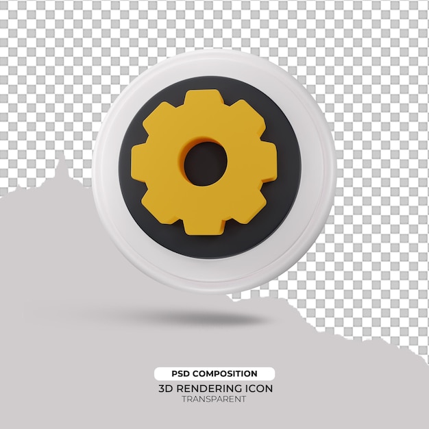 ingranaggio 3d render icona segno