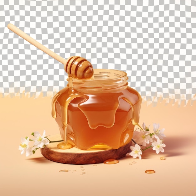 PSD ingrediente líquido em um frasco com mel para cozinha ou utensílios de serviço