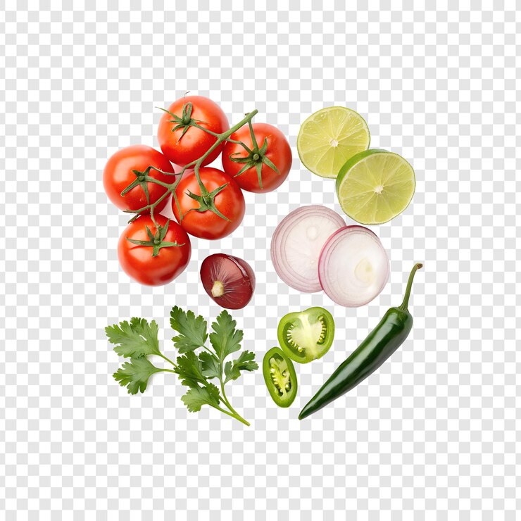 PSD ingredientes frescos de salsa tomates limões cebolas cilantro e jalapenos