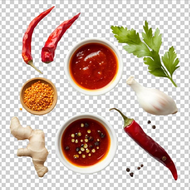 Ingrédients de la sauce au piment épicée