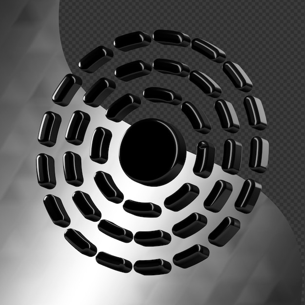 Ini adalah ikon abstrak 3D berdesain indah dengan tekstur metalik yang cantik