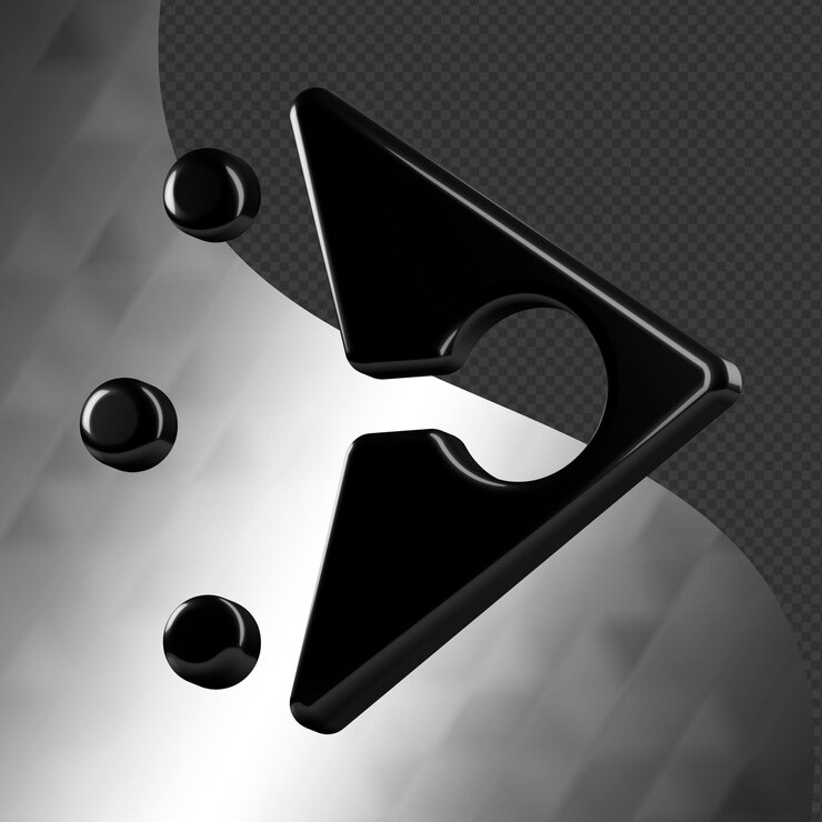 PSD ini adalah ikon abstrak 3d berdesain indah dengan tekstur metalik yang cantik