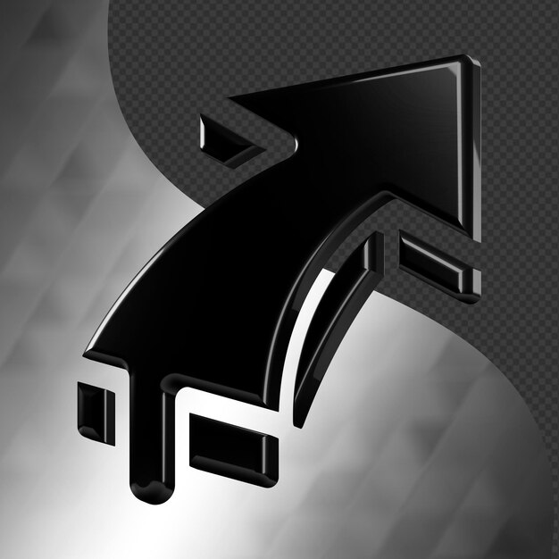 Ini adalah ikon abstrak 3D berdesain indah dengan tekstur metalik yang cantik