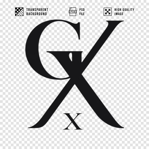 Las iniciales del logotipo GX aisladas en un fondo transparente calidad HD