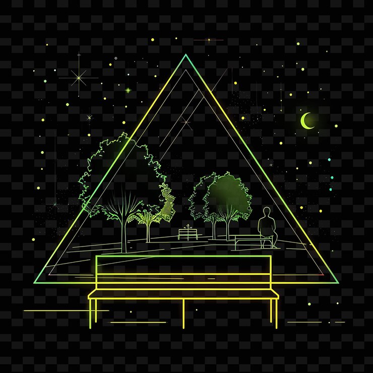 PSD iniciativa shining neon con un candidato y partidarios tierra línea de neón arte paisaje de fondo