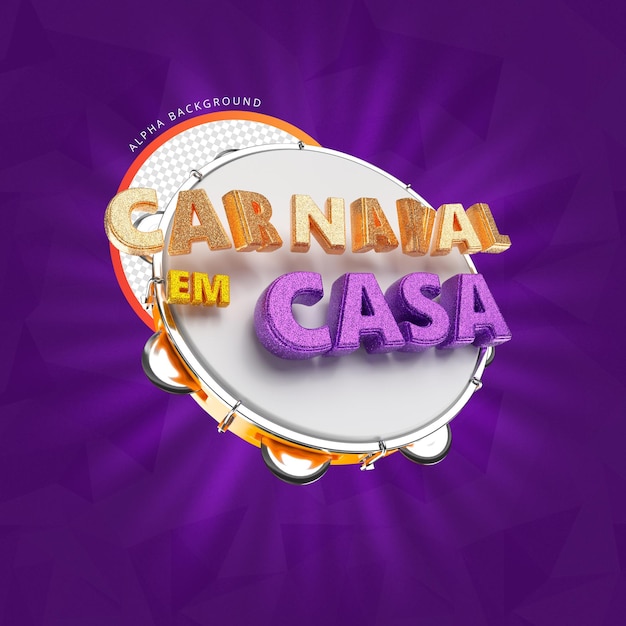 PSD inicio carnaval 3d render aislado a la derecha