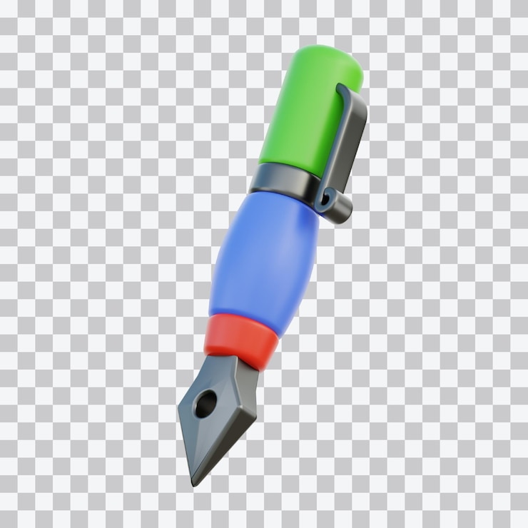 PSD ink pen 3d illustration