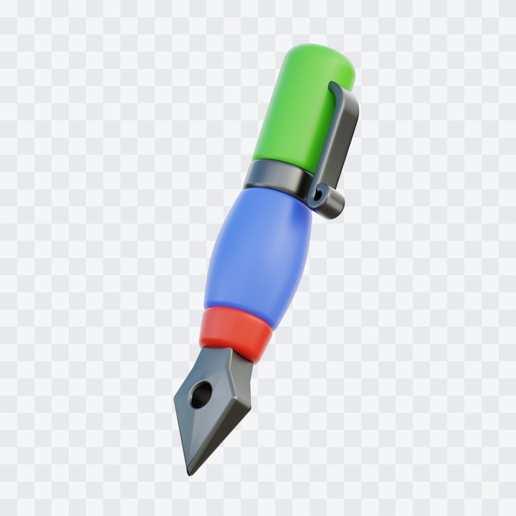 PSD ink pen 3d illustration