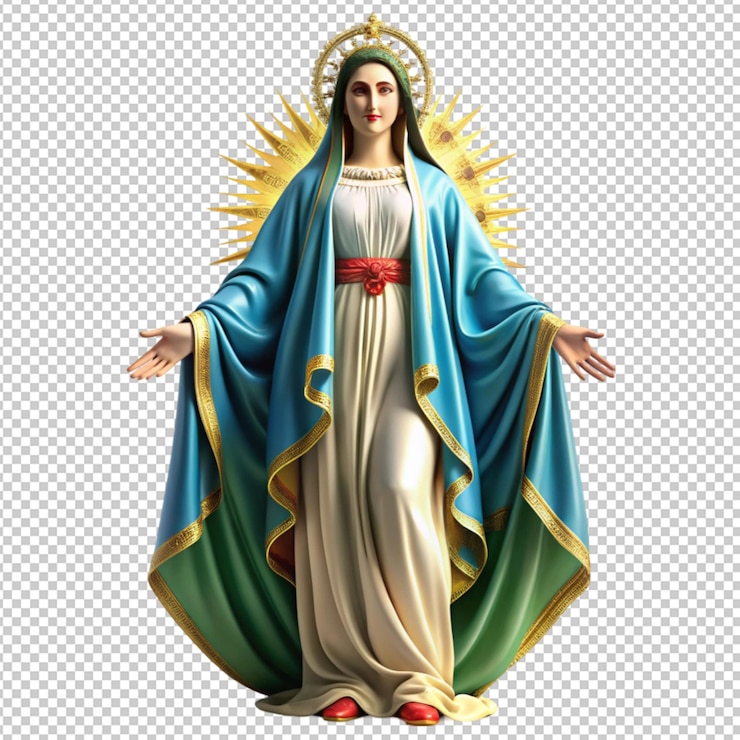PSD la inmaculada concepción 3d de portugal sobre un fondo transparente