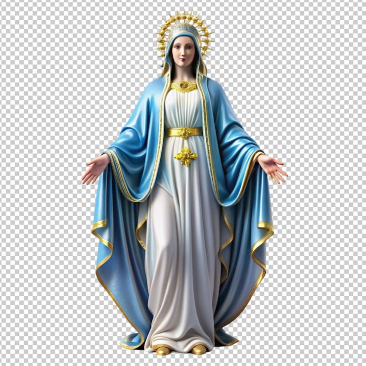 PSD la inmaculada concepción 3d de portugal sobre un fondo transparente