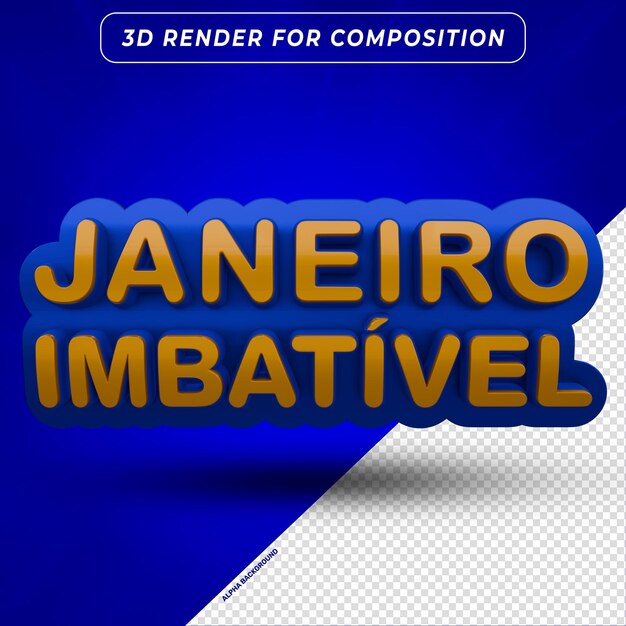 Inmejorable sello 3d de enero