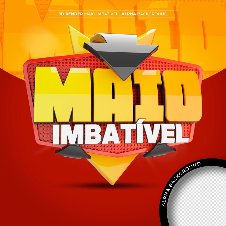 PSD inmejorable sello 3d de mayo para componer ofertas y promociones en el comercio minorista brasileño