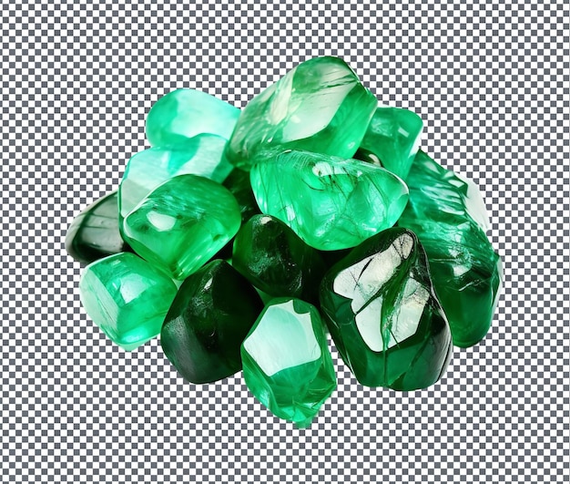 Inmoderada armonía de esmeralda y jade aislada sobre un fondo transparente