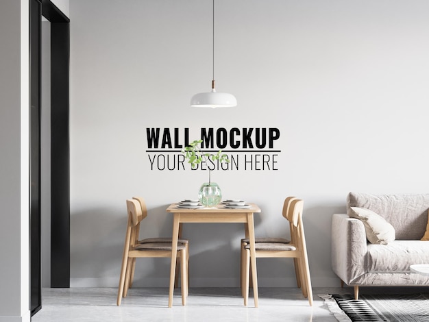Innen Esszimmer Wand Mockup 3D Rendering 3D Illustration