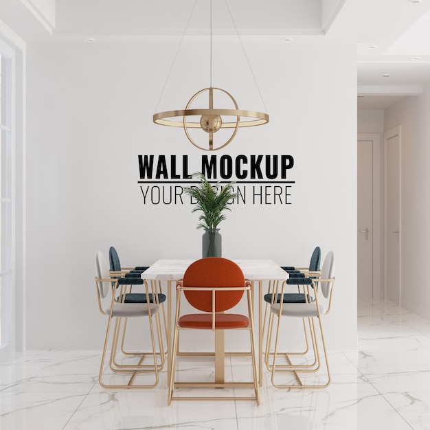Innen Esszimmer Wand Mockup 3d Rendering