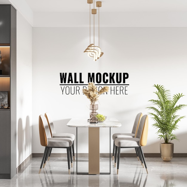 Innen esszimmer wand mockup 3d rendering