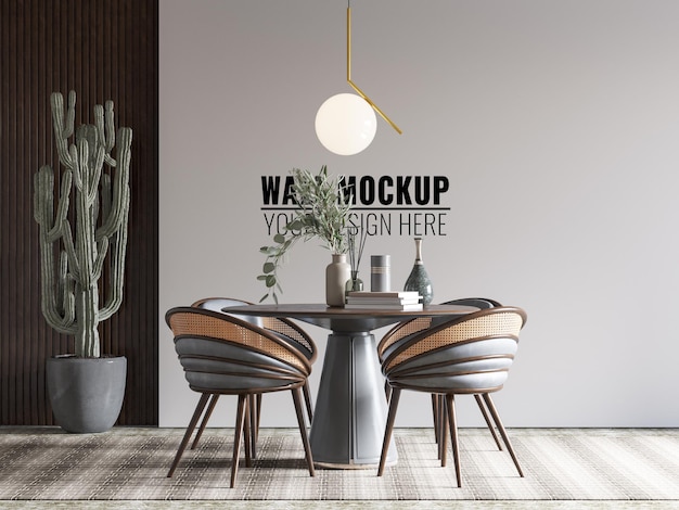 PSD innen esszimmer wand mockup