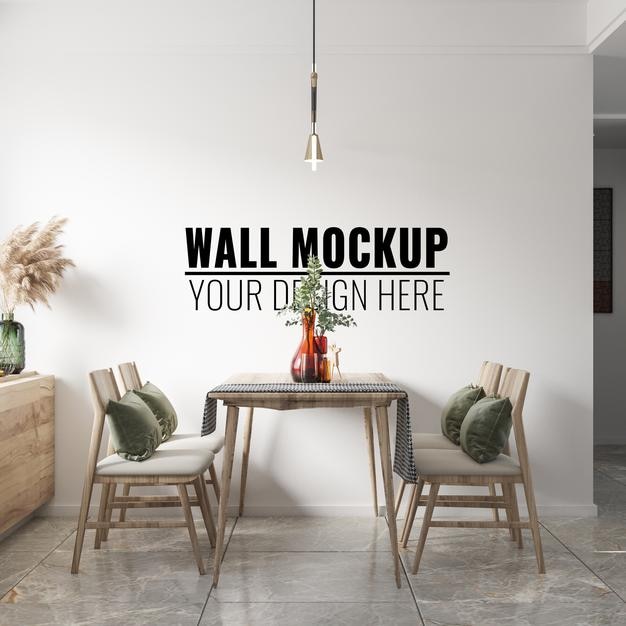 Innen Esszimmer Wand Mockup