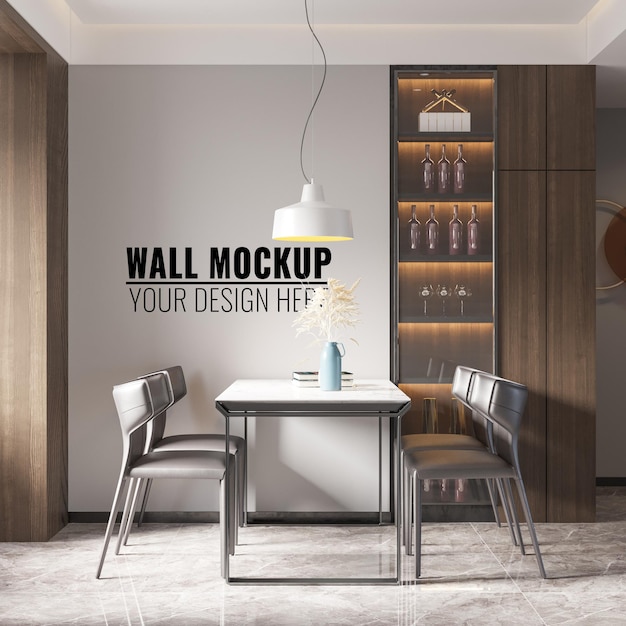 Innen esszimmer wand mockup