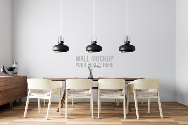 Innen Esszimmer Wand Mockup