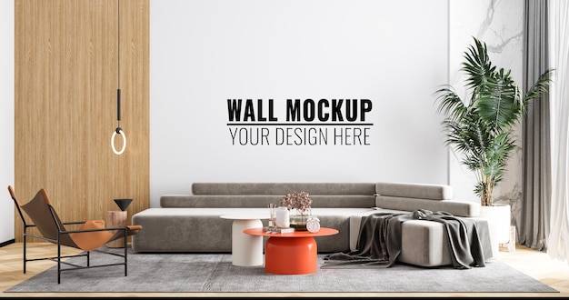 Innen wohnzimmer wand mockup