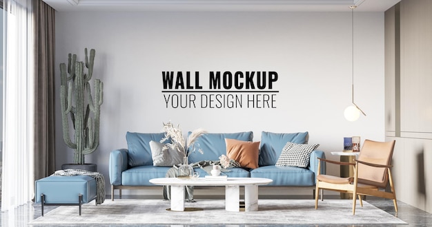 PSD innen wohnzimmer wand mockup