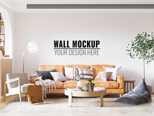 Innen wohnzimmer wand mockup