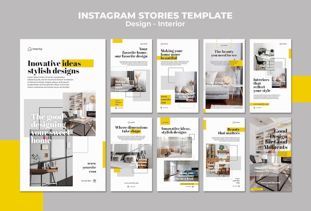 Innenarchitektur instagram geschichtenschablone