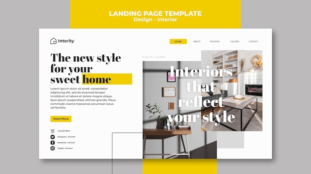 Innenarchitektur Landingpage Vorlage