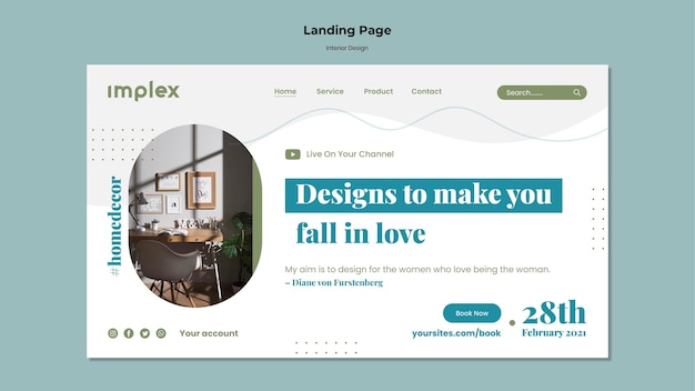 Innenarchitektur Landingpage Vorlage