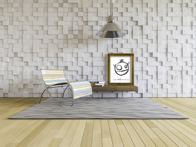 Innenarchitekturmodell mit Rahmen