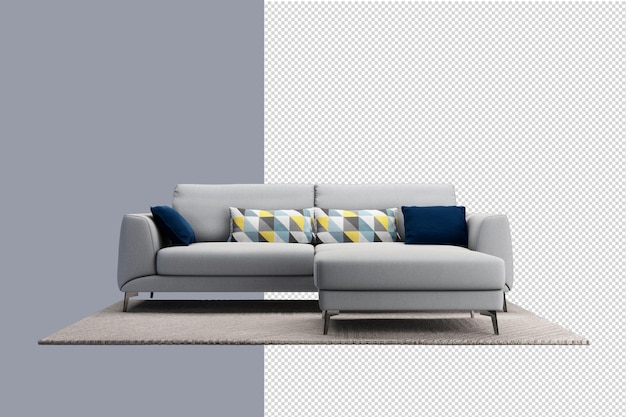 Innendekoration in 3D-Rendering eingestellt