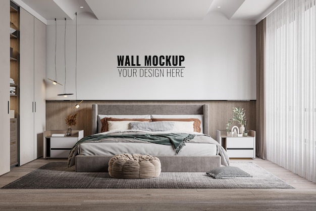 Innenschlafzimmer Wandmodell, 3D-Rendering